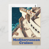 Kreuzfahrten im Mittelmeer, Menschen auf Kreuzfahr Postkarte (Vorne/Hinten)