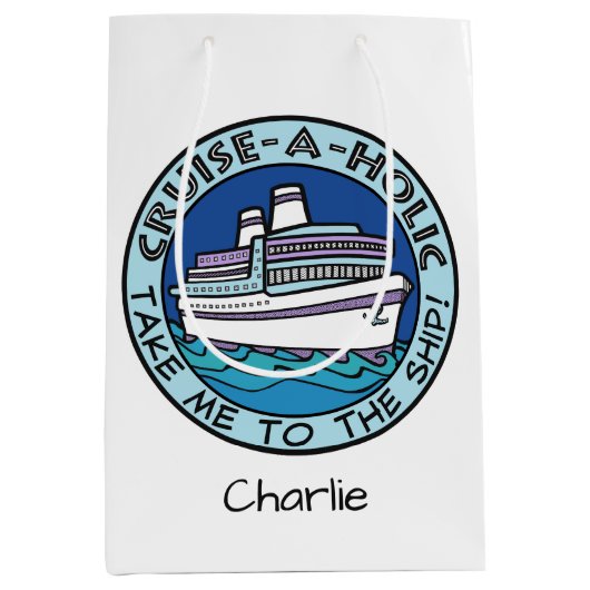 Kreuzfahrtgeschenk-individuelle Name-Tasche Mittlere Geschenktüte (Vorderseite)