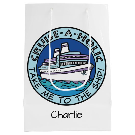 Kreuzfahrtgeschenk-individuelle Name-Tasche Mittlere Geschenktüte (Rückseite)
