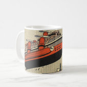 Kreuzfahrthubschrauber für Vintage Science Fiction Kaffeetasse (Vorderseite Links)