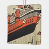 Kreuzfahrthubschrauber für Vintage Science Fiction Keramikornament (Links)