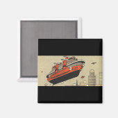 Kreuzfahrthubschrauber für Vintage Science Fiction Magnet (Vorderseite/Rückseite)