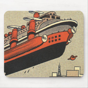 Kreuzfahrthubschrauber für Vintage Science Fiction Mousepad