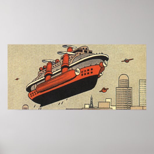 Kreuzfahrthubschrauber für Vintage Science Fiction Poster (Vorne)
