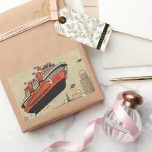 Kreuzfahrthubschrauber für Vintage Science Fiction Rechteckiger Aufkleber