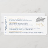 Kreuzfahrtpass Hochzeitsticket Silver Boarding Save The Date (Rückseite)