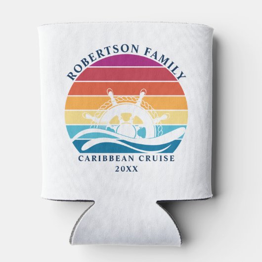 Kreuzfahrtrad der Retro Sunset Family Dosenkühler (Rückseite)