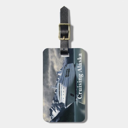 Kreuzfahrtschiff Alaska im Ozean Gepäckanhänger (Vorderseite vertikal)