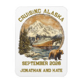 Kreuzfahrtschiff Alaska Retro gestörte Schiffstürm Magnet (Vertikal)