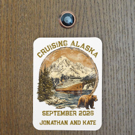 Kreuzfahrtschiff Alaska Retro gestörte Schiffstürm Magnet