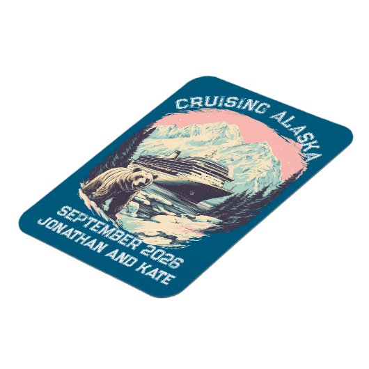 Kreuzfahrtschiff Alaska Retro Schiffstür Marker Magnet (Linke Seite)