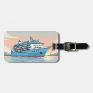 Kreuzfahrtschiff auf dem Ozean Gepäckanhänger