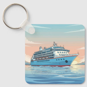 Kreuzfahrtschiff auf dem Ozean Schlüsselanhänger