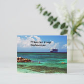Kreuzfahrtschiff auf einer exotischen tropischen I Postkarte (Stehend Vorderseite)
