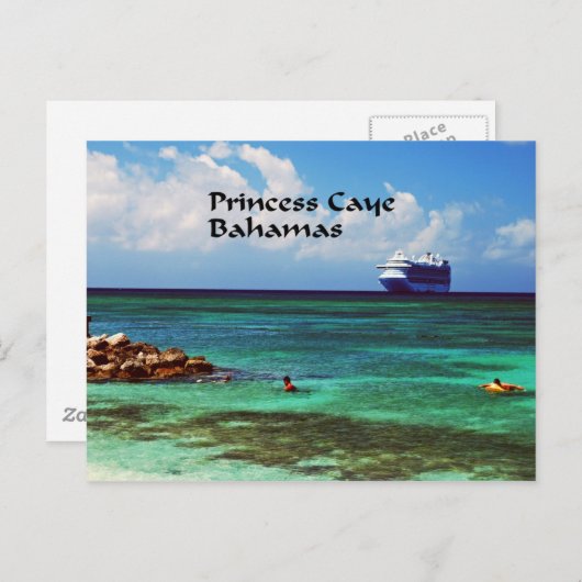 Kreuzfahrtschiff auf einer exotischen tropischen I Postkarte (Vorne/Hinten)