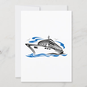 Kreuzfahrtschiff auf Ozeanwellen Nautil-Reise Einladung
