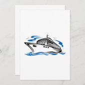 Kreuzfahrtschiff auf Seewellen Seefahrt Einladung (Vorne/Hinten)