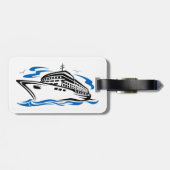 Kreuzfahrtschiff auf Seewellen Seefahrt Gepäckanhänger (Rückseite horizontal)