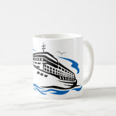 Kreuzfahrtschiff auf Seewellen Seefahrt Kaffeetasse (VorderseiteRechts)
