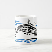Kreuzfahrtschiff auf Seewellen Seefahrt Kaffeetasse (Mittel)