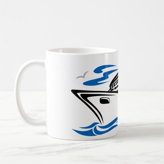 Kreuzfahrtschiff auf Seewellen Seefahrt Kaffeetasse (Links)