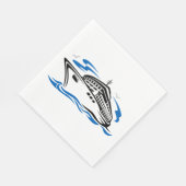 Kreuzfahrtschiff auf Seewellen Seefahrt Serviette (Ecke)