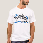 Kreuzfahrtschiff auf Seewellen Seefahrt T-Shirt (Vorderseite)