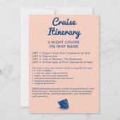 Kreuzfahrtschiff Bachelorette und Pfirsichschiff Einladung (Rückseite)