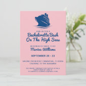 Kreuzfahrtschiff Bachelorette und Rosa Einladung (Stehend Vorderseite)