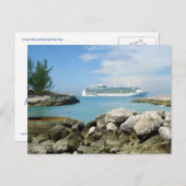 Kreuzfahrtschiff bei CocoCay Custom Postcard Postkarte (Vorne/Hinten)