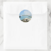 Kreuzfahrtschiff bei CocoCay Runder Aufkleber (Tasche)