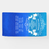 Kreuzfahrtschiff Blaue Reise Mit Monogramm Tür Banner (Horizontal)