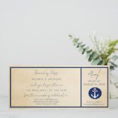 Kreuzfahrtschiff Boarding Hochzeit Einladung (Stehend Vorderseite)