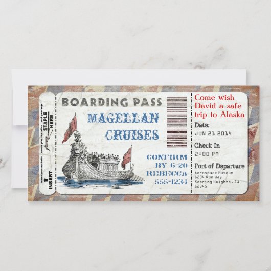 Kreuzfahrtschiff Boarding Pass (Vorderseite)