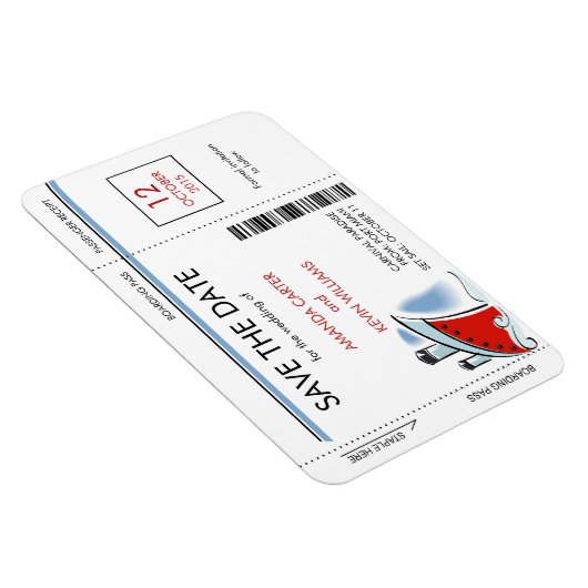Kreuzfahrtschiff Boarding Pass das Datum Magnete a (Rechte Seite)