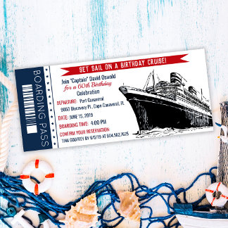 Kreuzfahrtschiff Boarding Pass Geburtstag Einladun Einladung