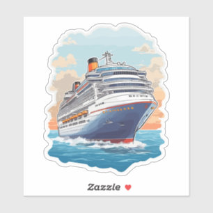 Kreuzfahrtschiff bunt aufkleber
