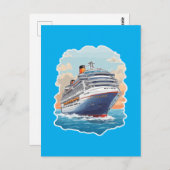Kreuzfahrtschiff bunt postkarte (Vorne/Hinten)