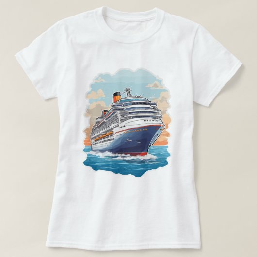 Kreuzfahrtschiff bunt T-Shirt (Design vorne)