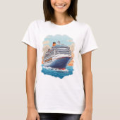 Kreuzfahrtschiff bunt T-Shirt (Vorderseite)
