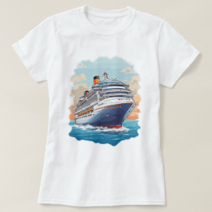Kreuzfahrtschiff farbenfroh T-Shirt