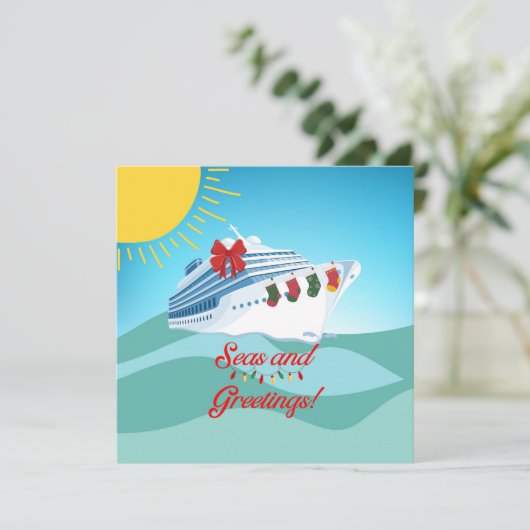 Kreuzfahrtschiff Feiertagskarte (Stehend Vorderseite)