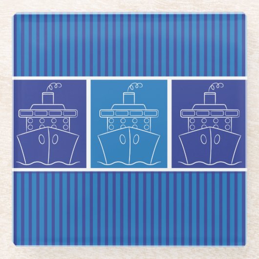 Kreuzfahrtschiff Glasuntersetzer (Vorderseite)