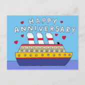 Kreuzfahrtschiff Hochzeit Jahrestag Gratulation Postkarte (Vorderseite)