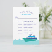 Kreuzfahrtschiff Hochzeit RSVP Karte (Stehend Vorderseite)