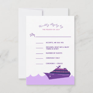 Kreuzfahrtschiff Hochzeit RSVP Karte