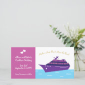Kreuzfahrtschiff Hochzeit Save The Date (Stehend Vorderseite)