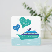 Kreuzfahrtschiff Hochzeit Speichern Sie die Datums Save The Date (Stehend Vorderseite)