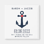Kreuzfahrtschiff Hochzeitsanker Save the Date Magnet (Vorne)