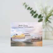 Kreuzfahrtschiff im Hafen Postkarte (Stehend Vorderseite)